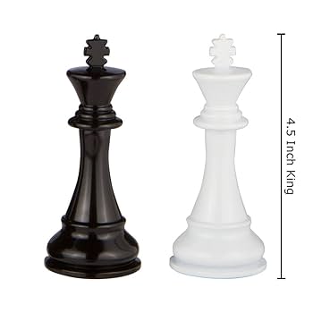 Amazon | Minerva Black and White Extra Heavy Metal Chess